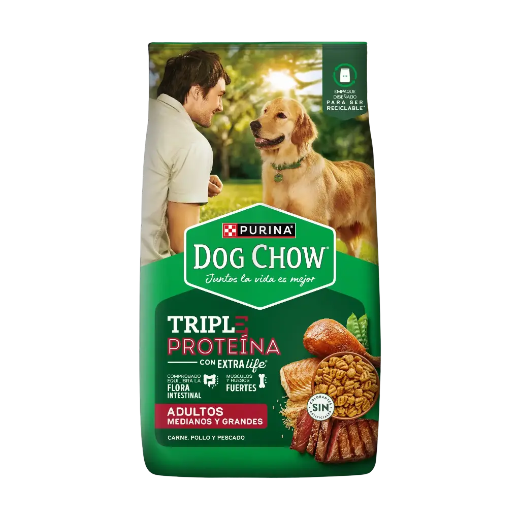 Dog Chow Perro Adultos Medianos y Grandes Triple Proteina 
