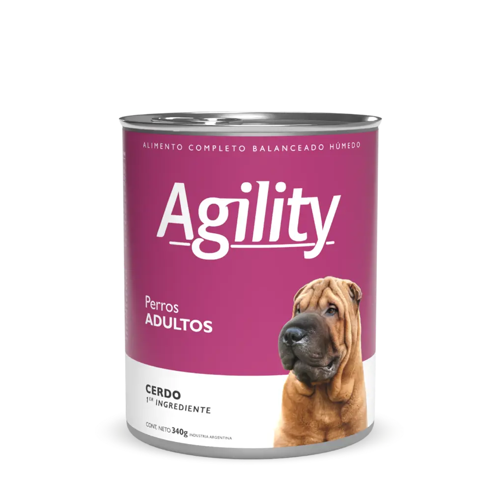 Agility Lata Perro Adulto Cerdo 340 g