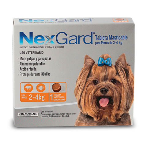 Tableta Masticable Nexgard Perro de 2 a 4 Kg