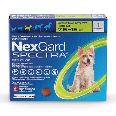 Tableta Masticable Nexgard Spectra Perro de 7,6 a 15 Kg (pipeta)