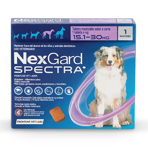 Tableta Masticable Nexgard Spectra Perro de 15,1 a 30 Kg (pipeta)