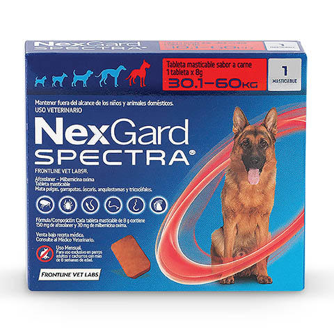 Tableta Masticable Nexgard Spectra Perro de 30,1 a 60 Kg (pipeta)