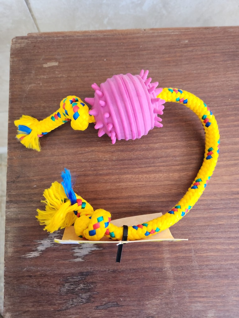 pelota con puas con soga mediana