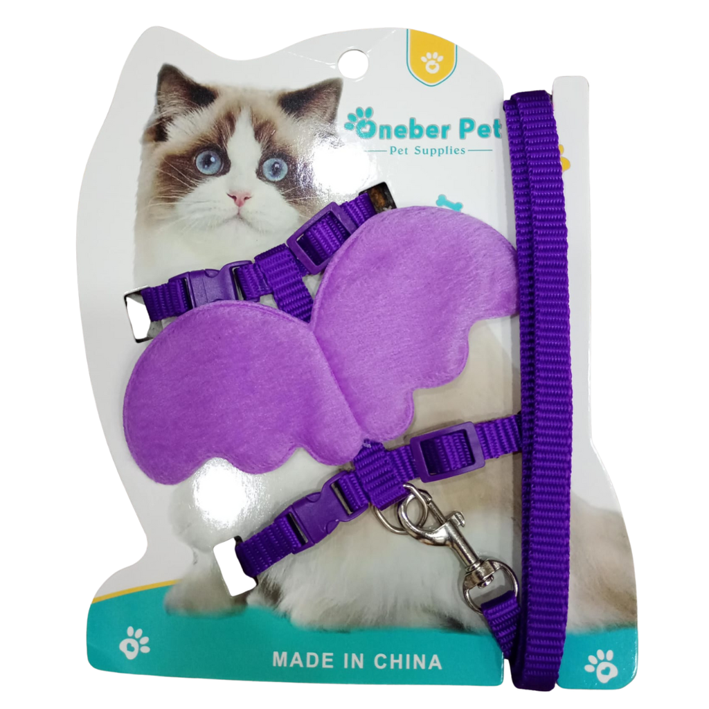 Pretal y correa para gato regulable 10 mm