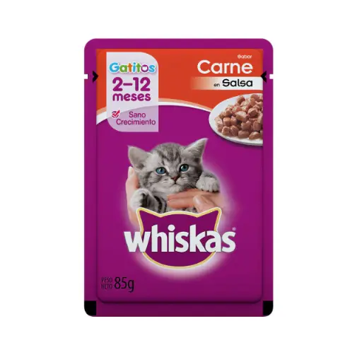 [2293] Whiskas Pouch Gatito Carne en Salsa 85 g