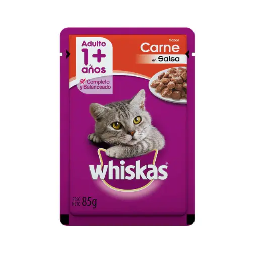 [2287] Whiskas Pouch Adulto Carne en Salsa 85 g