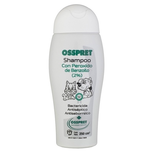 [2120] Shampoo Peróxido de Benzolio al 2% Osspret 250 cm3