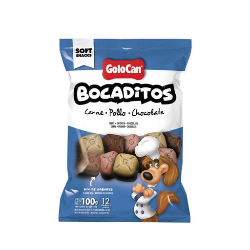 [1103] Bocadito Carne Pollo y Chocolate Golocan 100 g